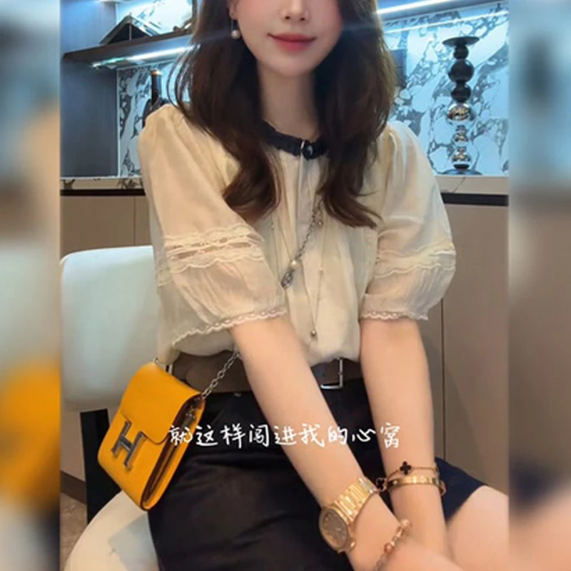 今年流行的漂亮衬衫女夏薄款2025新款高级感法式独特绝美小上衣