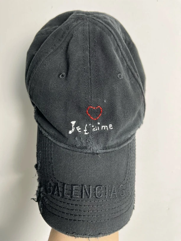 未使用 Balenciaga/巴黎世家 巴黎世家 黑色棒球帽/07073/JP