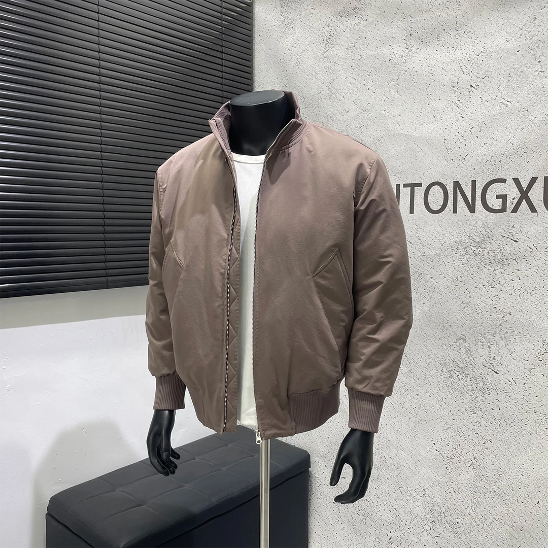 K先生男装店  美式飞行款羽绒服冬季白鸭绒立领夹克羽绒服外套男