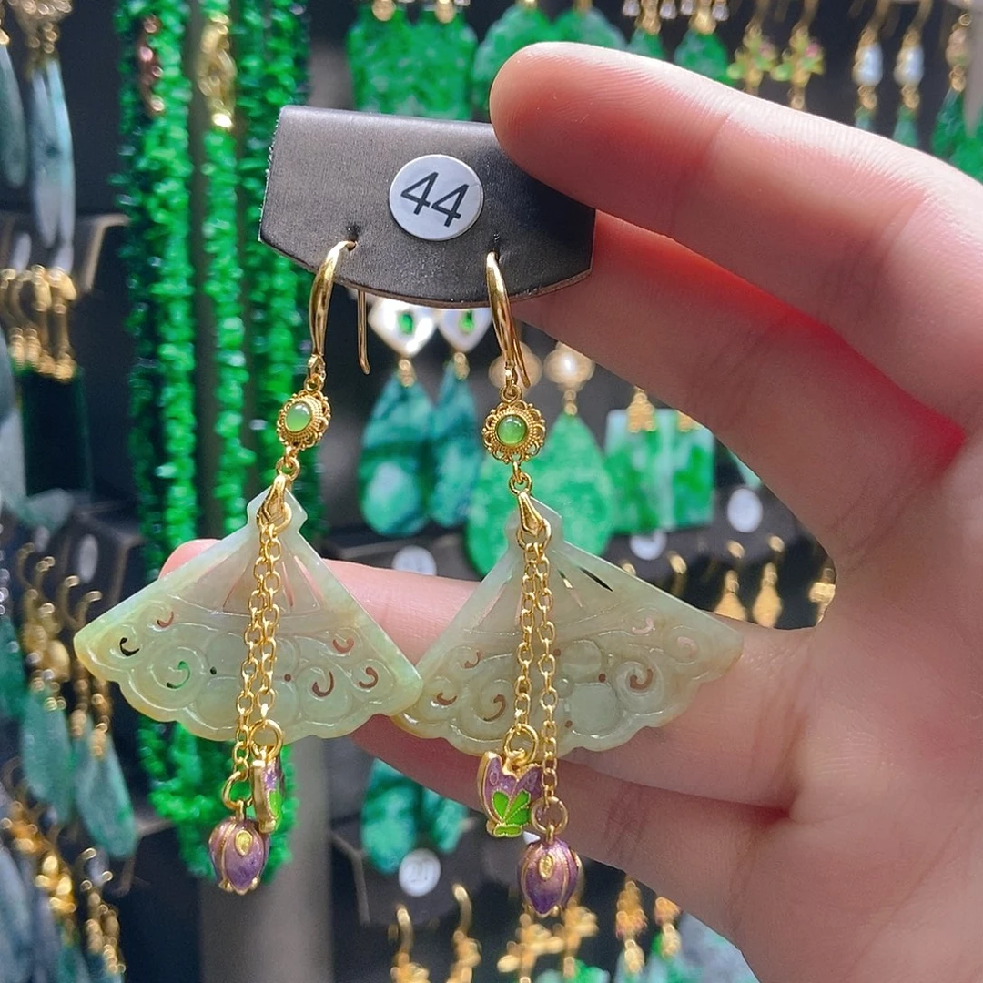 翡翠未镶嵌耳饰翡翠