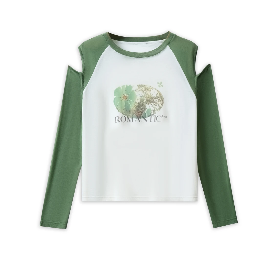 【天丝羊毛】长袖插肩袖卡通动漫少女风T恤针织舒适休闲印花670