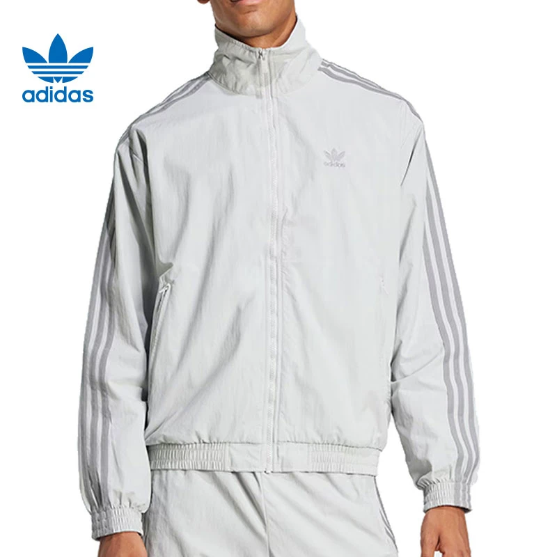 adidas阿迪达斯【环】三叶草男子运动休闲夹克外套JD0436