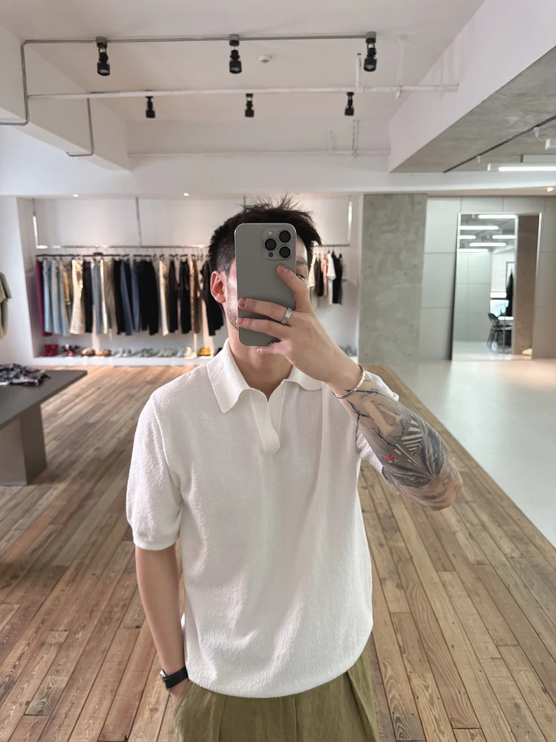 AUSTINBEAUTY【静奢新贵】海鸥V领精棉毛圈短袖