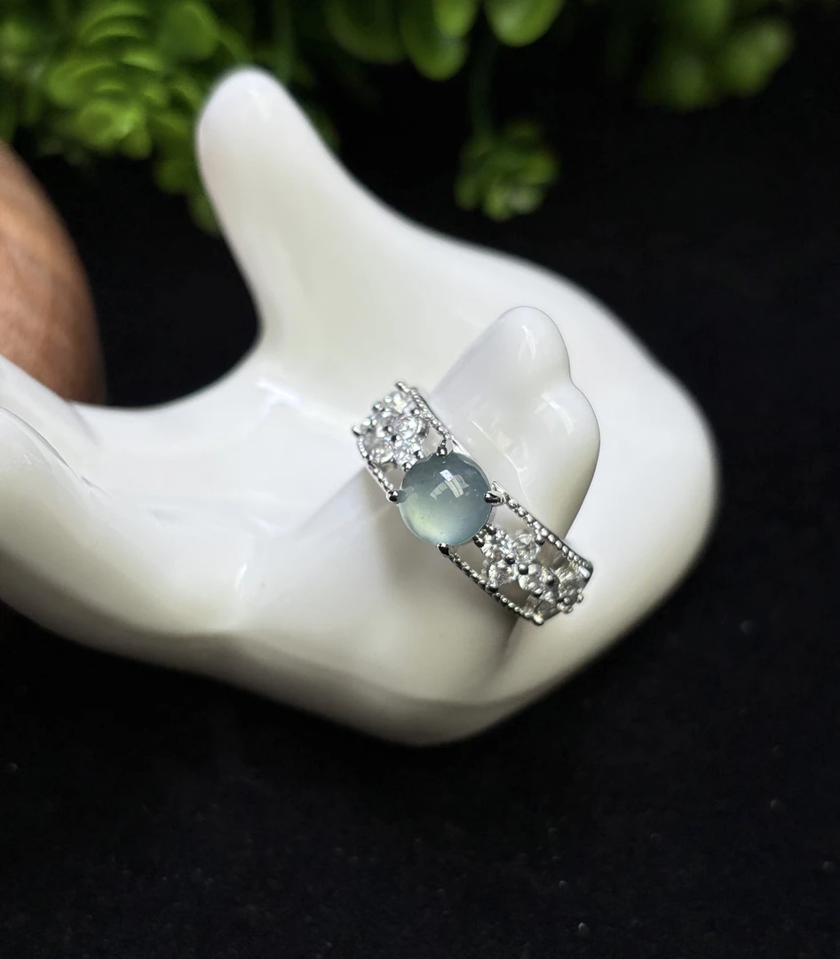 AT5424【福嘟嘟珠宝】A货翡翠圆珠戒指-送礼佳品