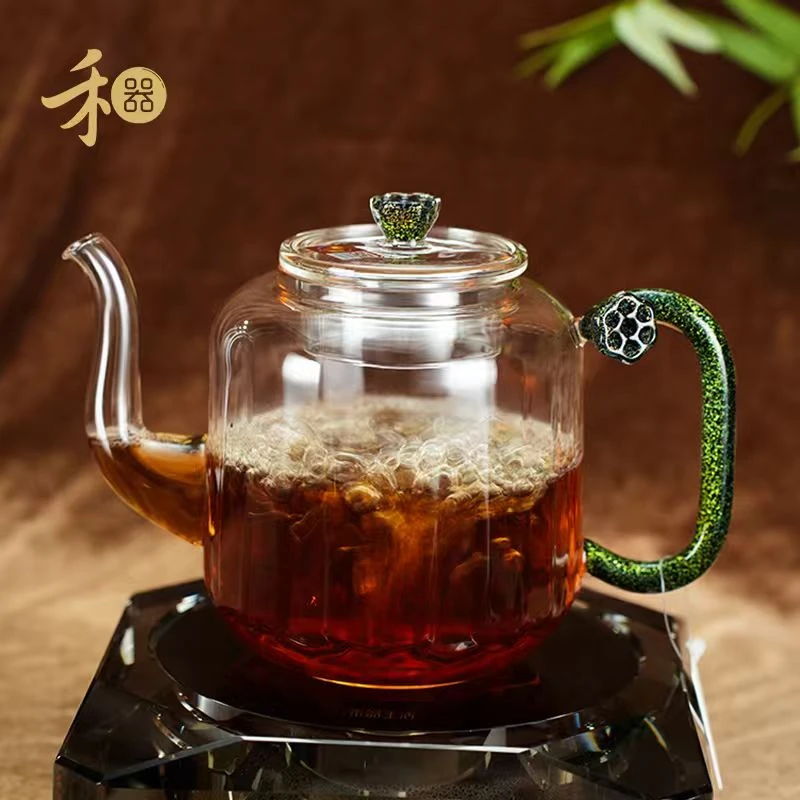 禾器炫彩·莲君壶高硼硅家用玻璃煮茶壶高端茶壶建议容量：禾器茶具