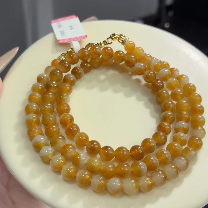 未镶嵌手链翡翠冰胶黄翡卡6