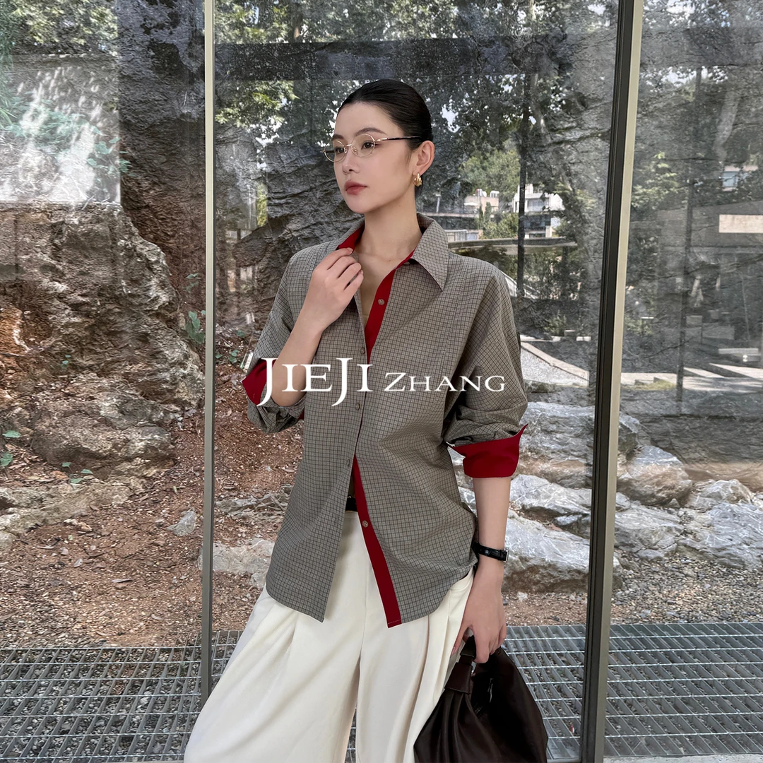 满目ManMu 【张琪专属】秋季高级定制老钱风时尚百搭纯棉衬衫350169