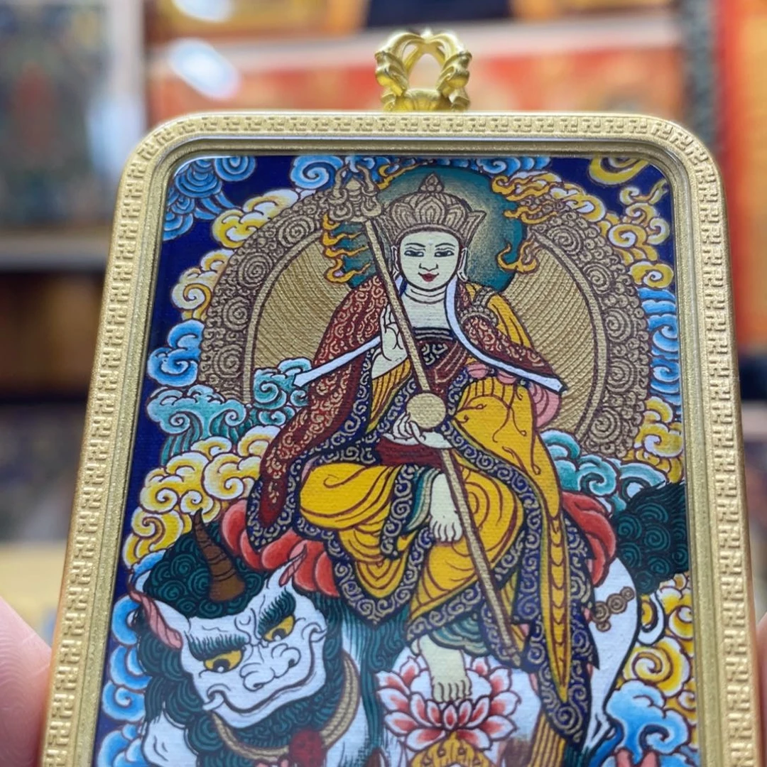 吊坠热贡纯手绘唐卡地藏菩萨