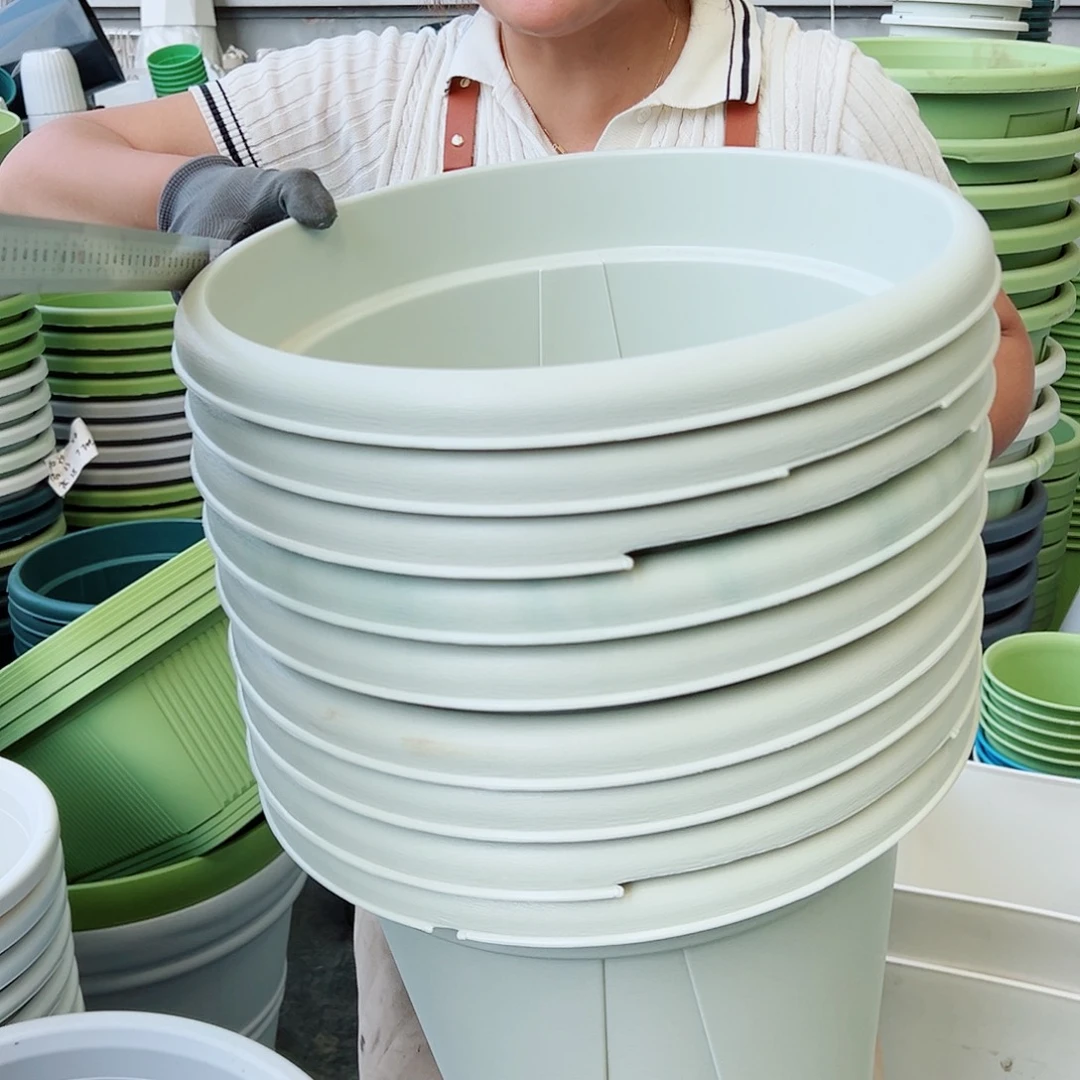 瑕疵青山盆7#米白色6个无托