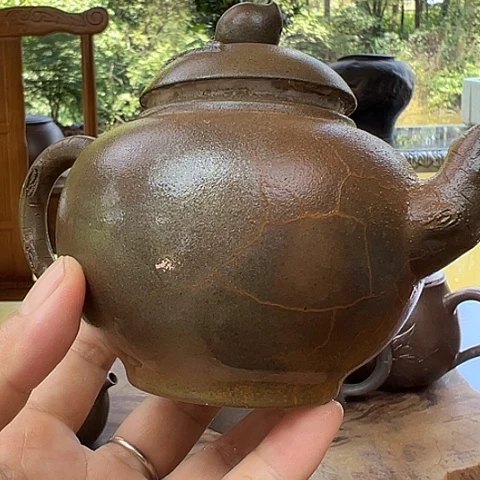 戬谷龙窑柴烧茶壶