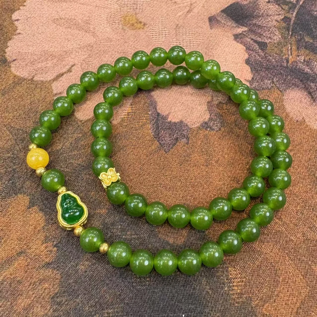 S1217-1 福禄0.6双圈+玉葫芦配饰