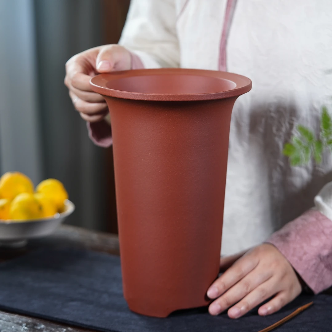 透气紫砂花盆清仓高腰设计适合兰花种植春秋适用兰花盆