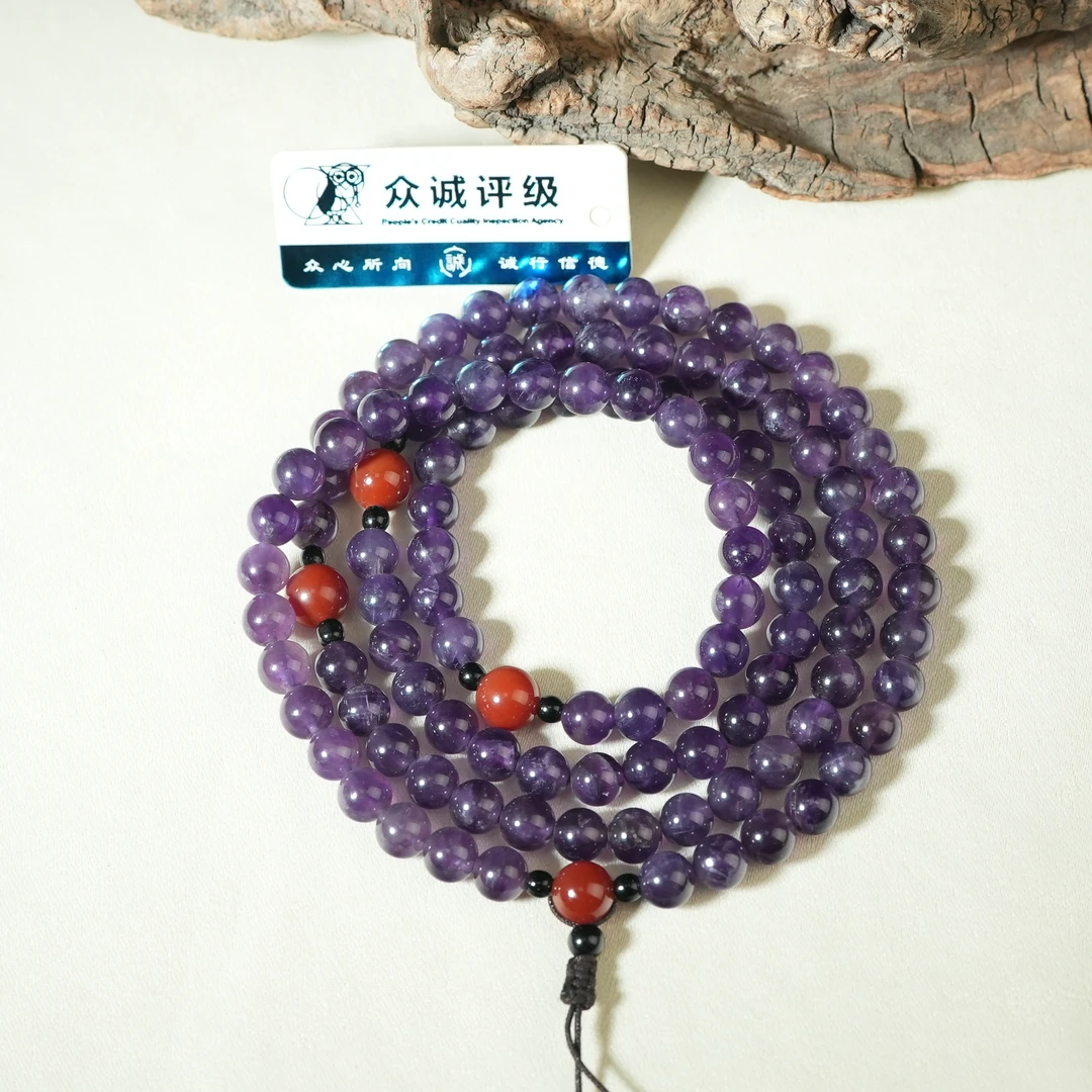 民国紫水晶圆珠108子（配饰新）【古珠精选】AAJLC250206021