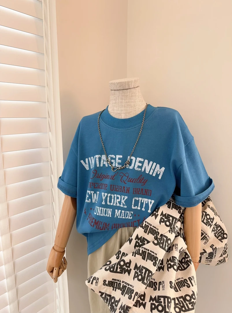 高端小众儿童短袖 男童 女童字母T恤 纯棉