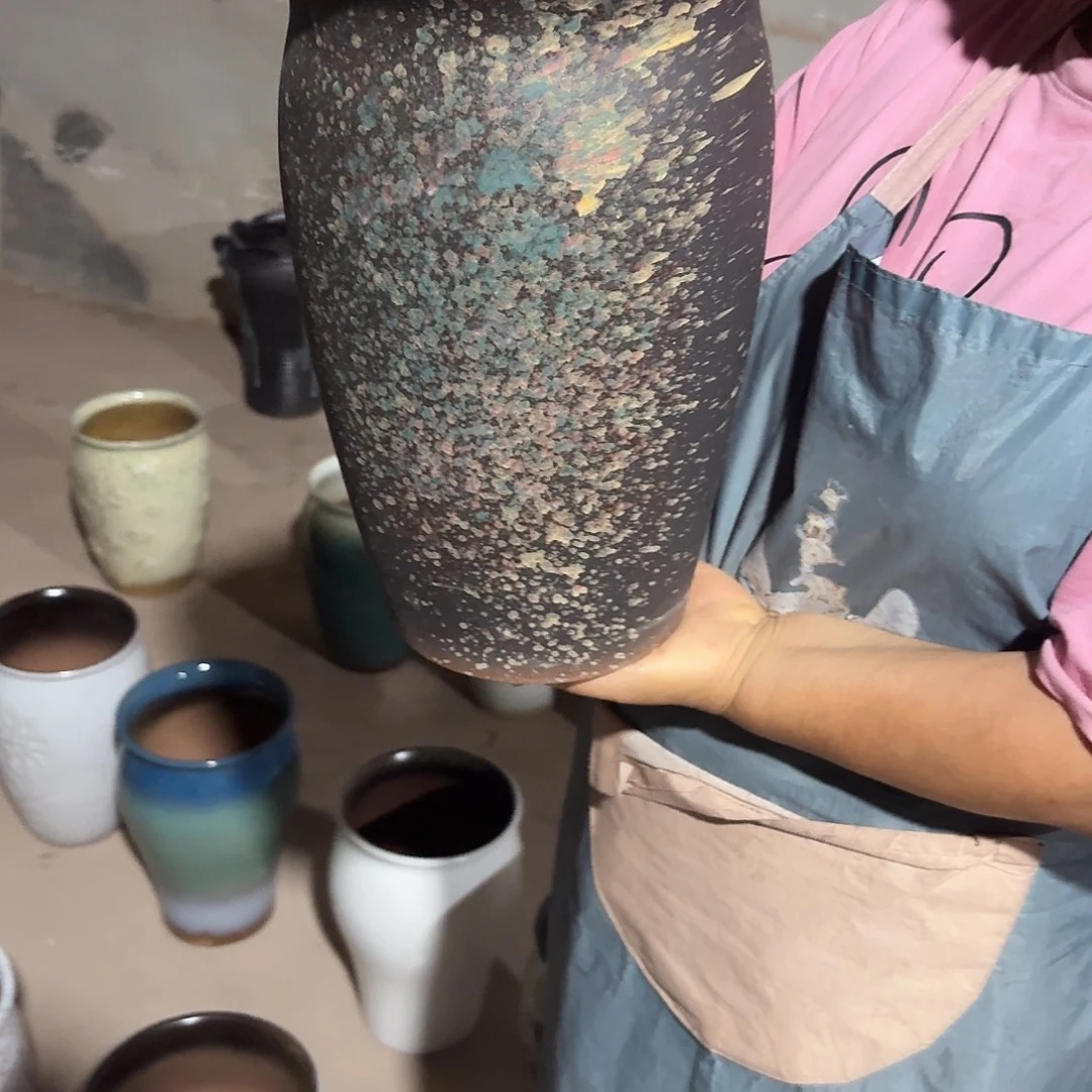 紫砂花盆口20高33