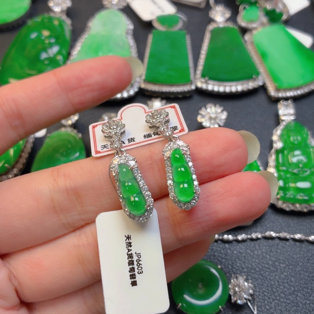 翡翠银S925镶嵌吊坠(不含链)
