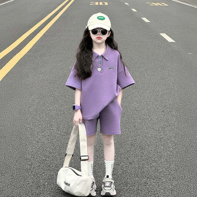 女童夏季套装2025新款儿童夏装休闲童装女孩大童洋气时髦运动短裤