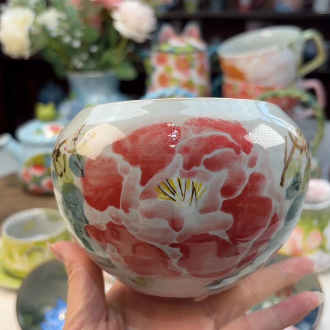 瓷片景德镇手绘高温釉下彩陶瓷茶具