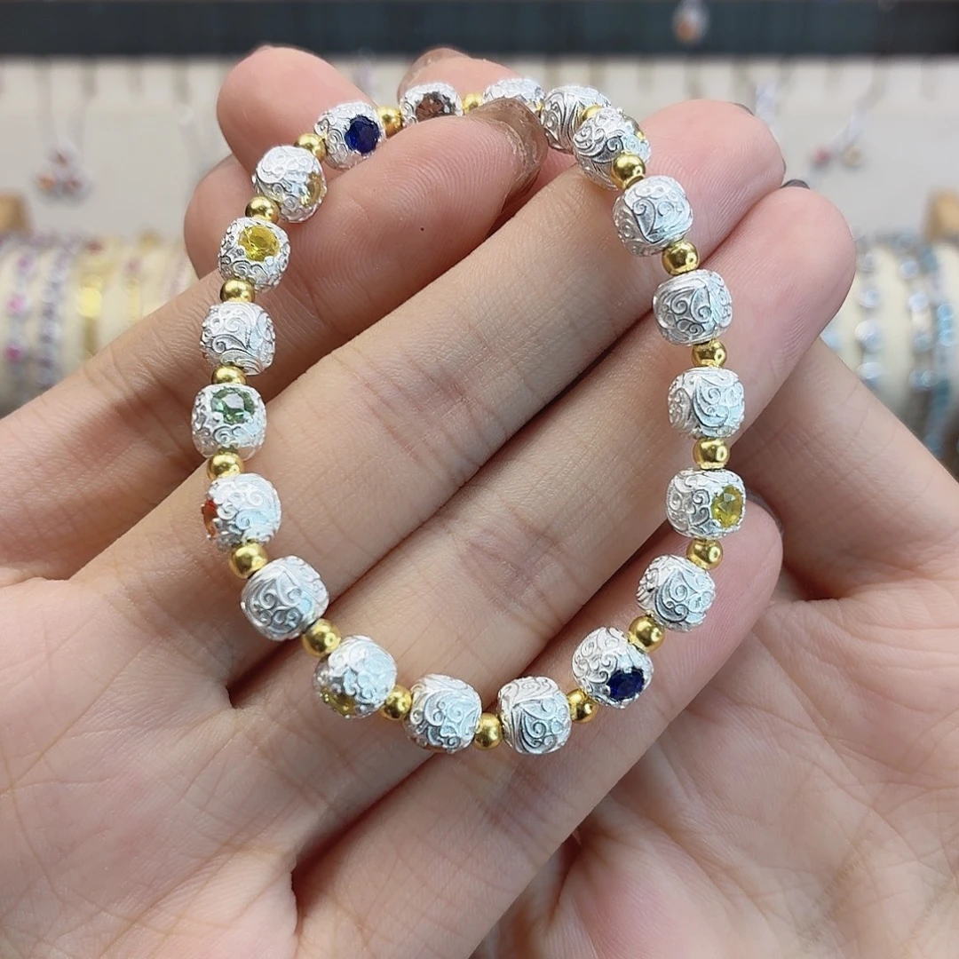 手串蓝宝石银S925镶嵌