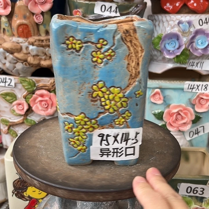 紫砂花盆粗陶材质多肉花盆