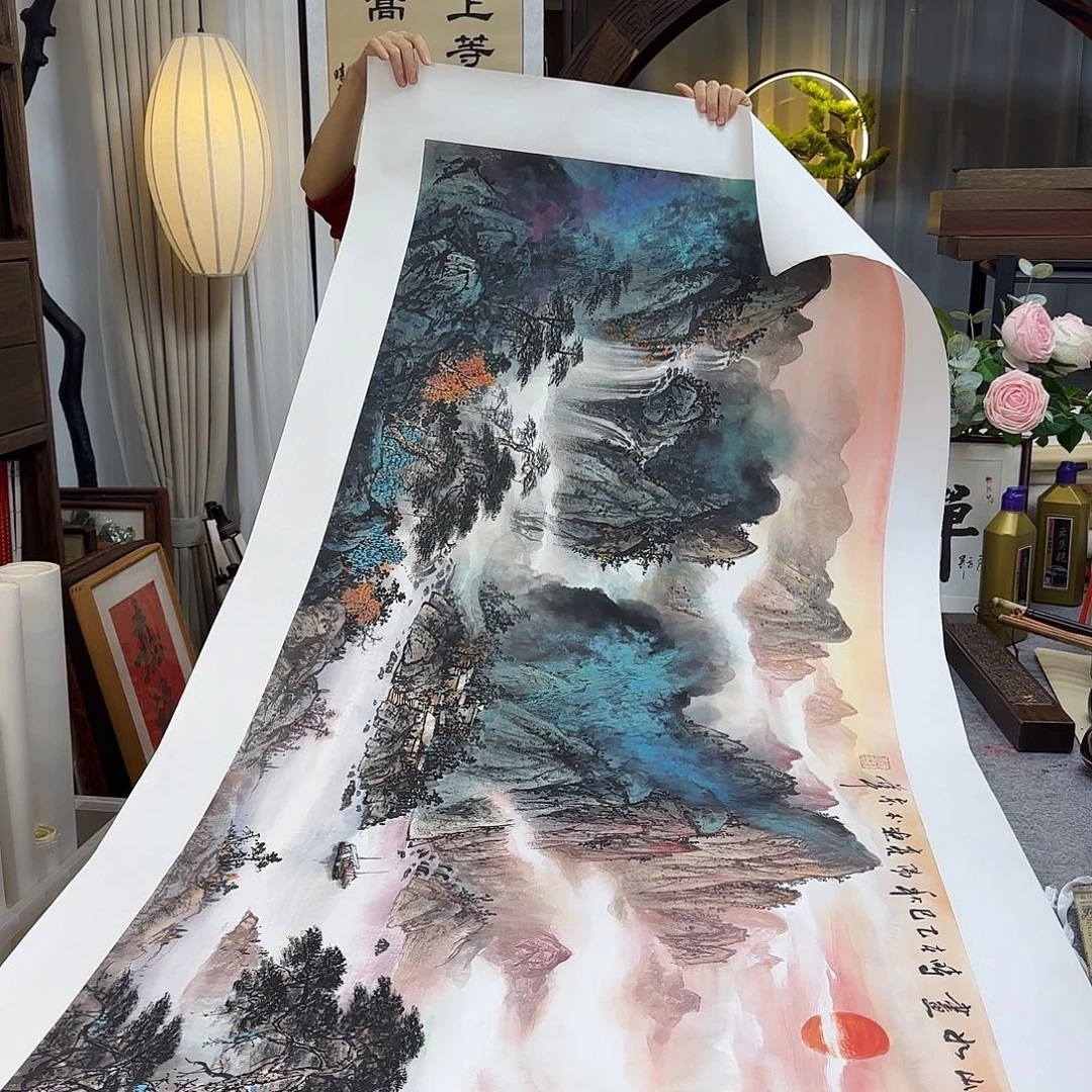 国画伊人阳亮山水国画