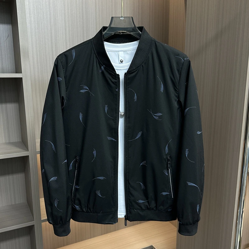 2025新款春秋季棒球领夹克男士韩版简约秋季休闲时尚外套男款上衣