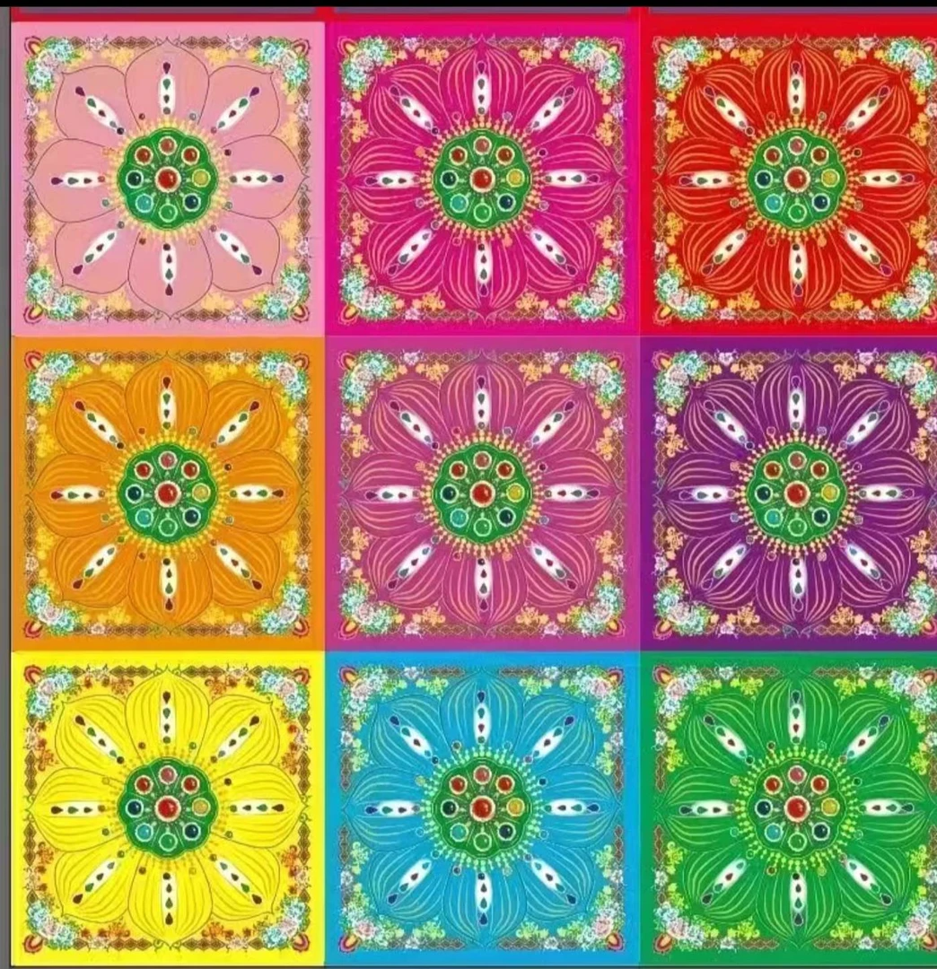 九色琉璃双面印花烫金正方形手工折纸19x19厘米适合折莲花