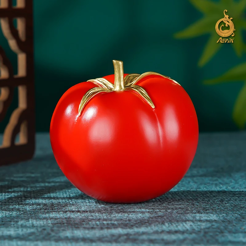 铜心满福《西红柿首富》客厅桌面玄关创意铜工艺品饰品摆件送礼