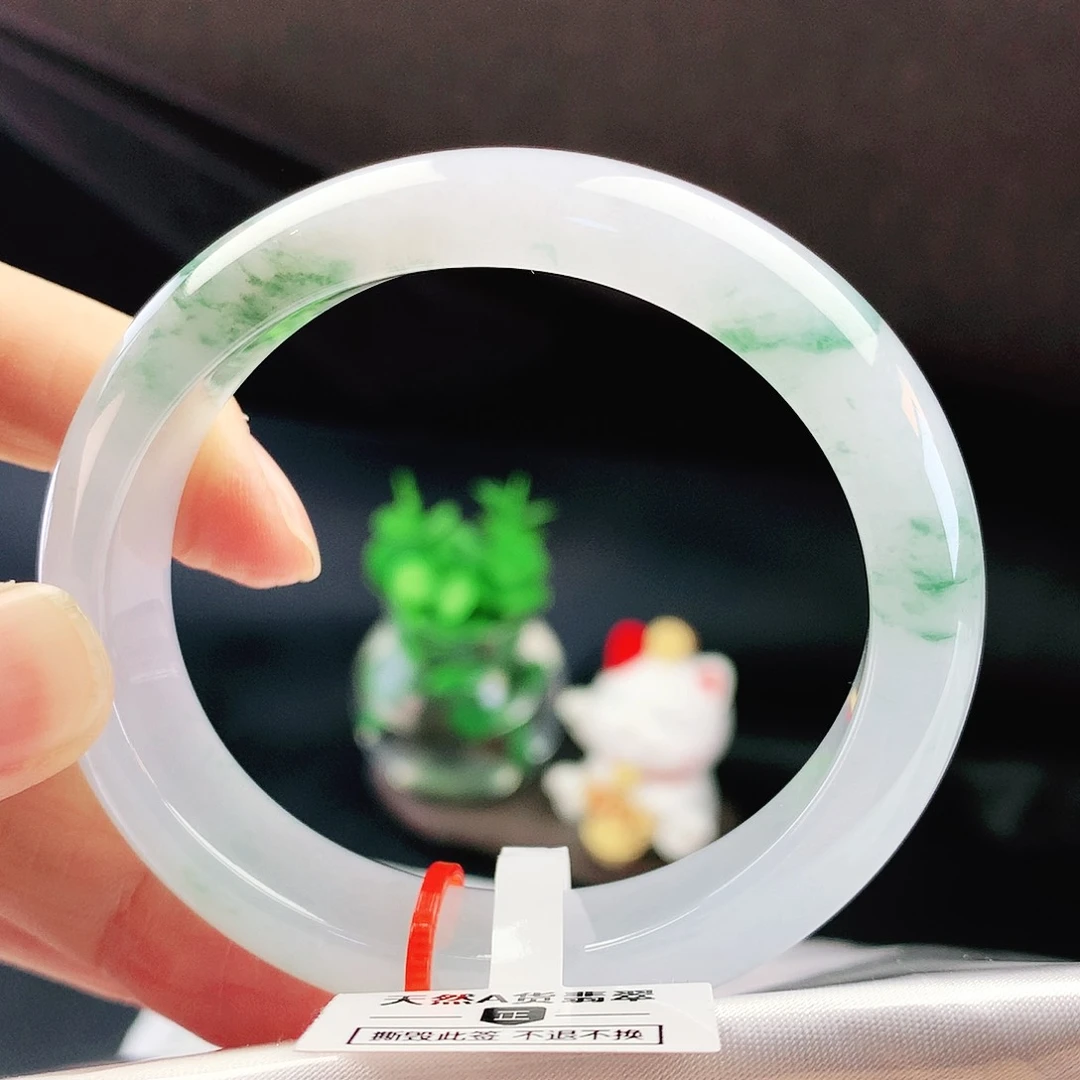 未镶嵌手镯翡翠56冰绿花