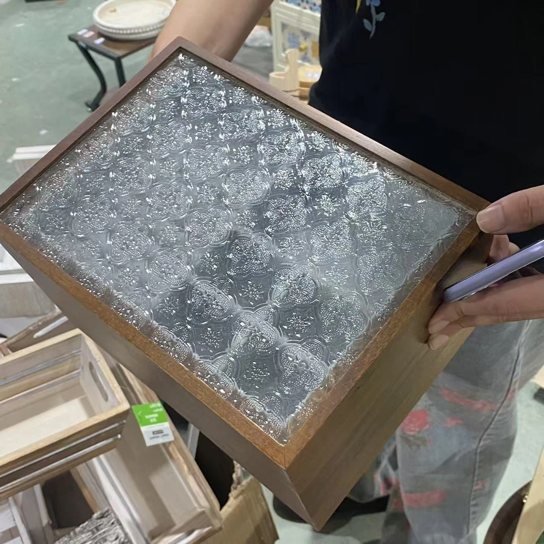 玻璃首饰盒收纳复古风盖子款1层桌面收纳盒防尘复古透明港风602