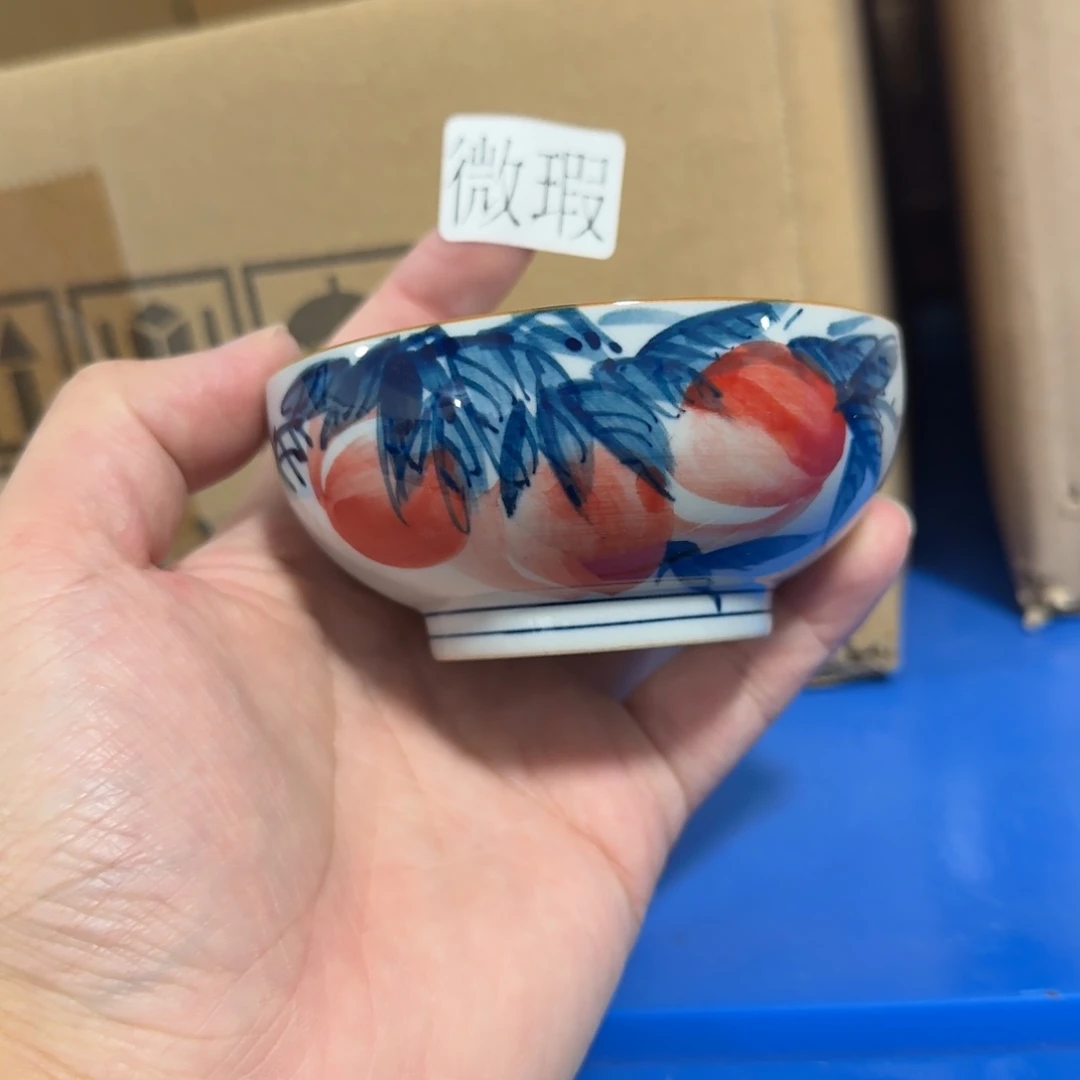 釉下手绘茶具微瑕