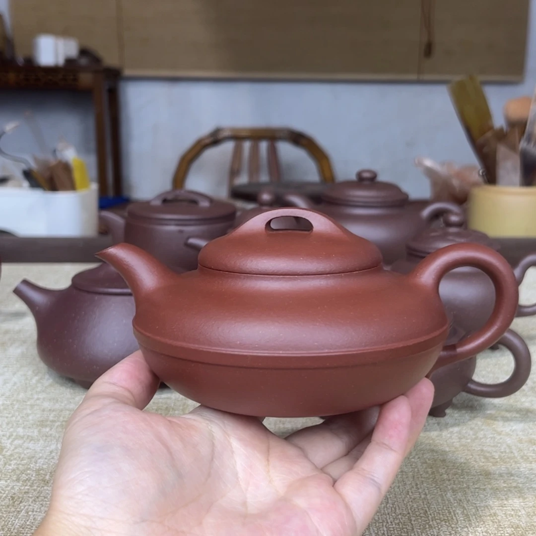 茶壶紫砂线圆紫砂壶半手工