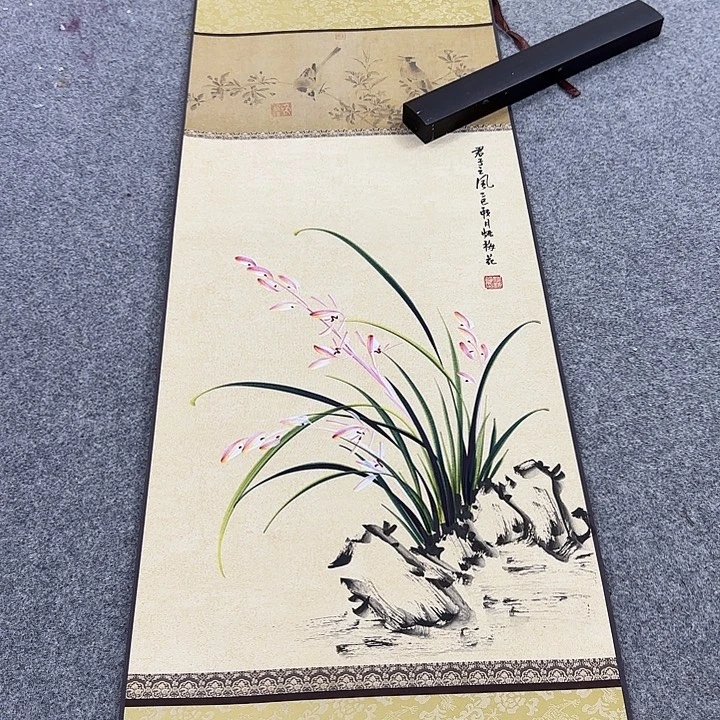 国画国画立体兰花