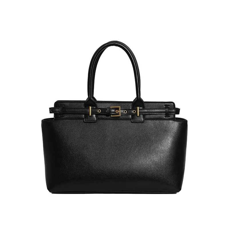 女包轻奢时尚百搭女士黑色真皮简约单肩