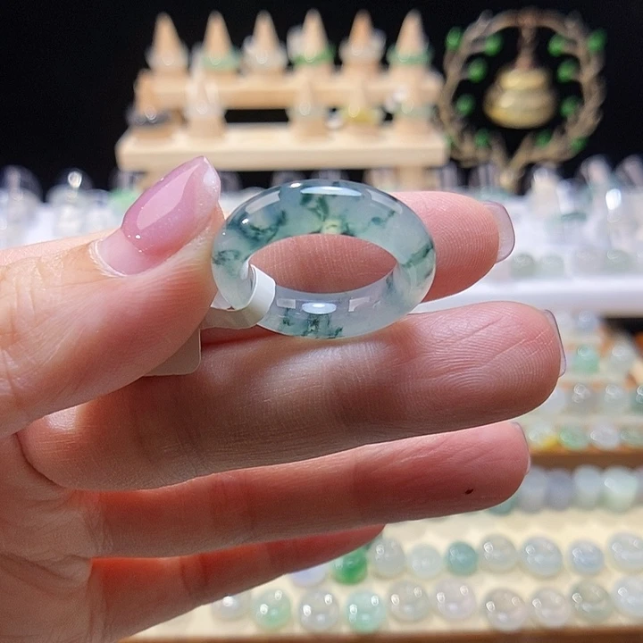 未镶嵌戒指翡翠12号蓝花戒指