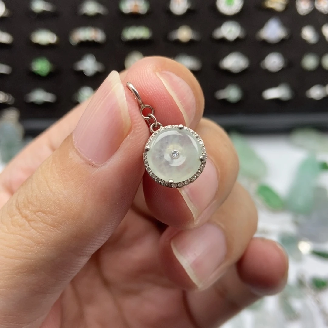 翡翠银S925镶嵌颈饰