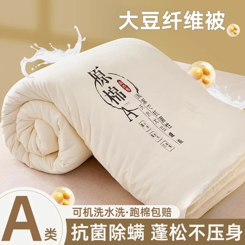 原棉大豆被保暖单双人冬被芯秋冬夏被子四季通用
