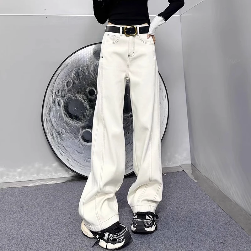 大码直筒牛仔裤女春季2025年新款胖mm显瘦宽松阔腿裤