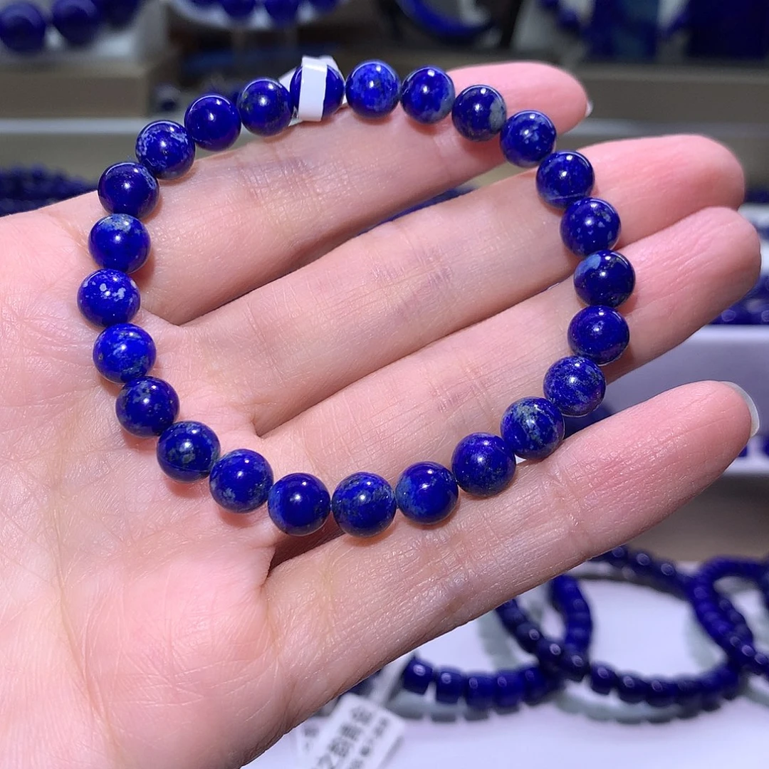 青金石未镶嵌天然原矿圆珠手串7.4m