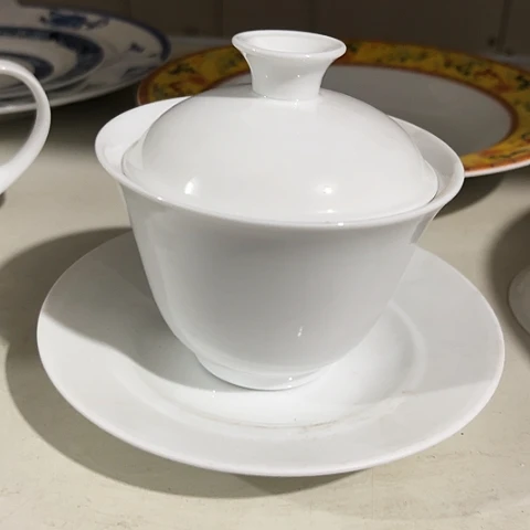 碗手工高岭土盖碗一个陶瓷