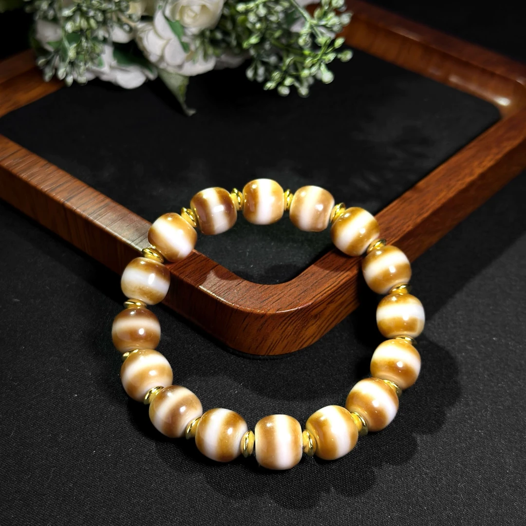 【四宝臻品】安福安康/糯色老型一线药师阵玛瑙手串/9*10mm