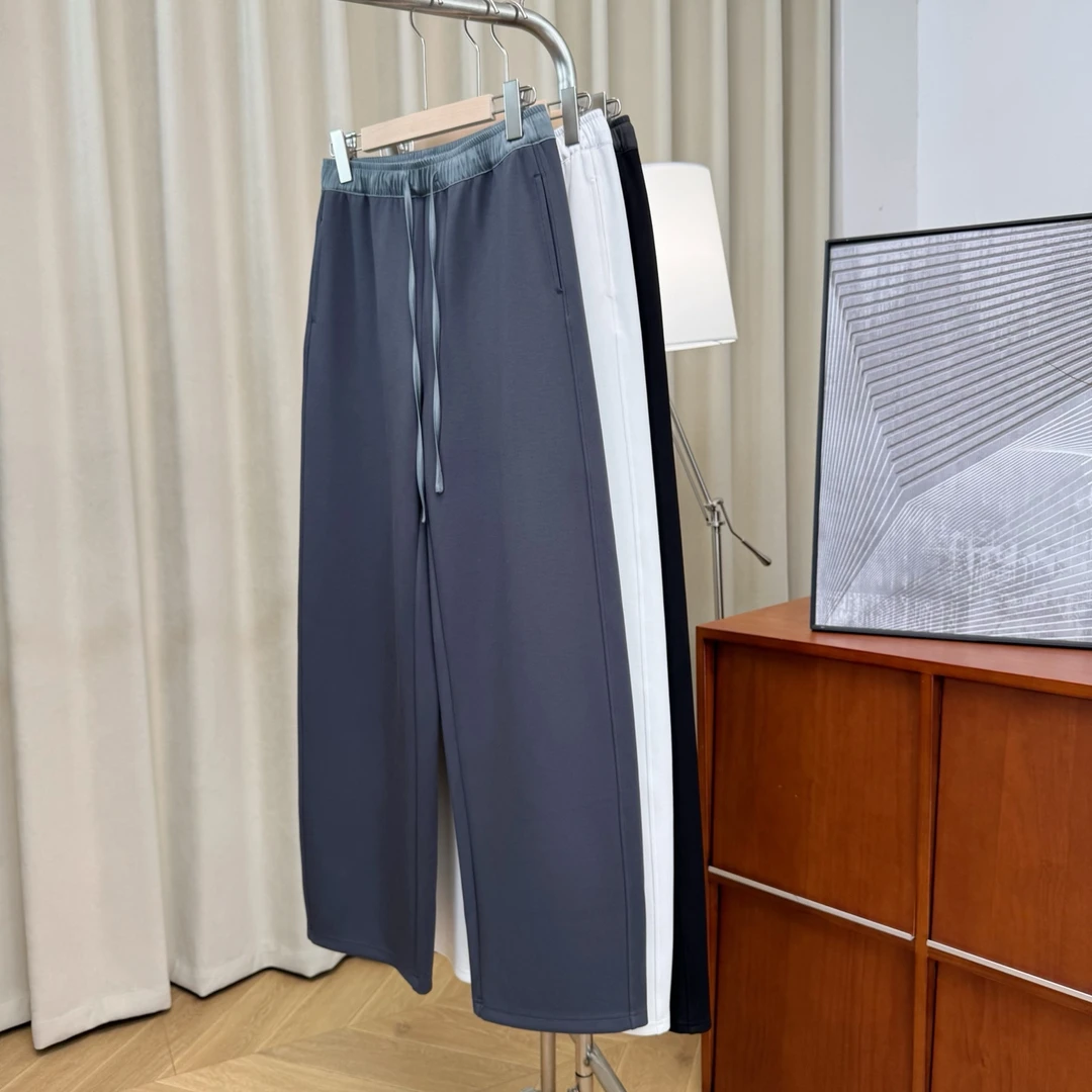 【若若美】X-2120双色腰垂感直筒裤不勾丝空气层女神裤显瘦拼腰裤