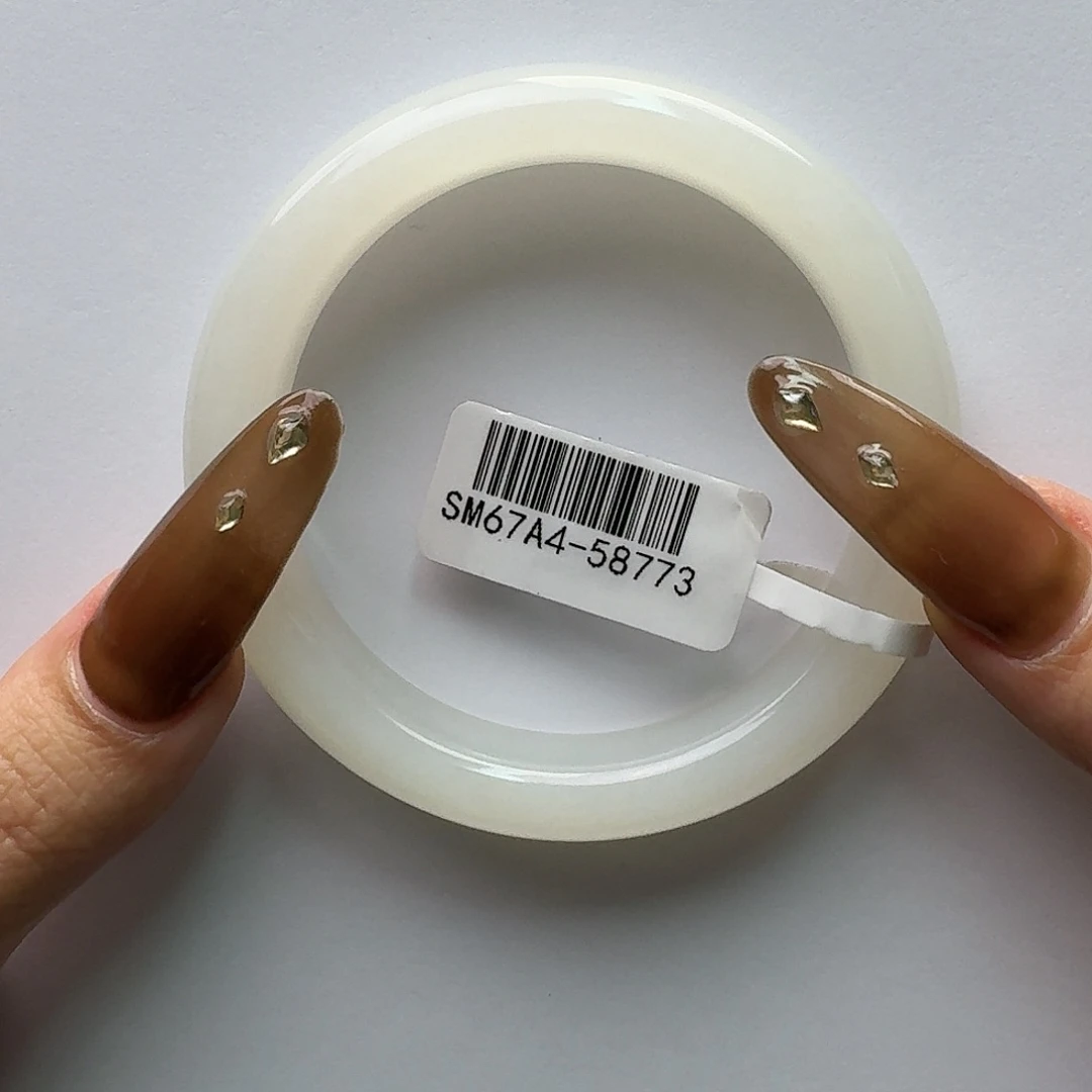 和田玉未镶嵌手镯53冰白