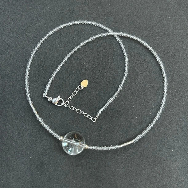 白水晶球k13项链0057