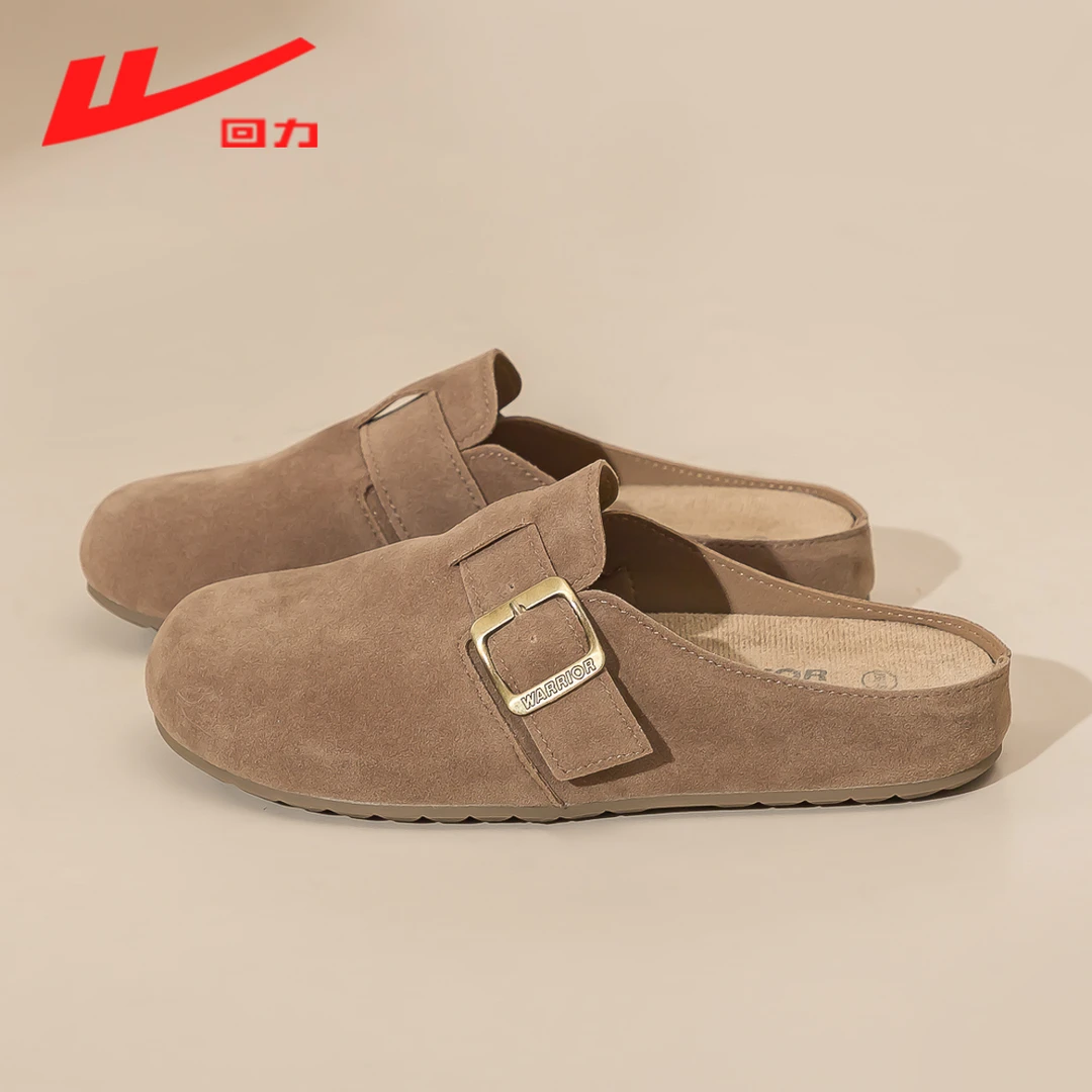 回力女鞋软底防滑勃肯鞋2025春季新款平底百搭一脚蹬半拖鞋子2178