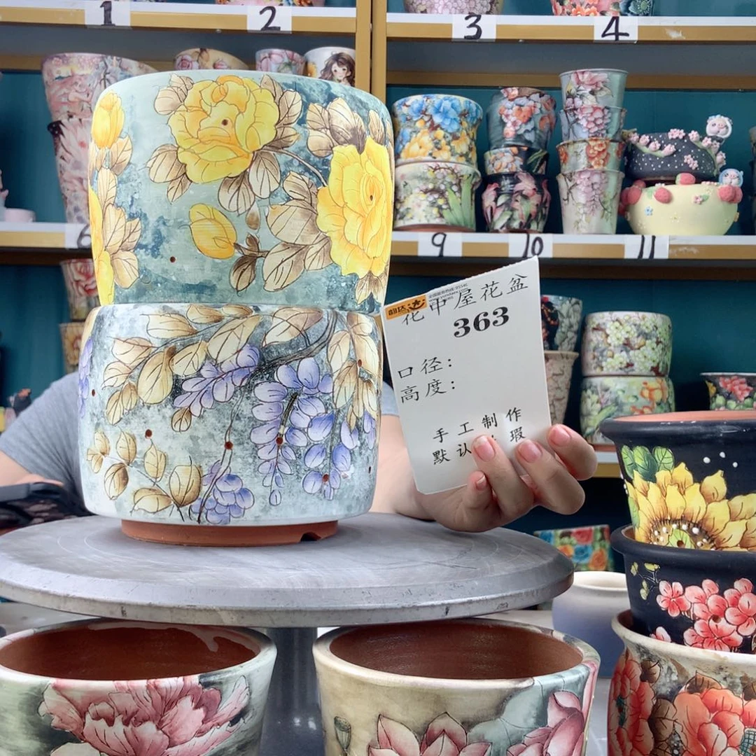 落****景德镇手工花盆363