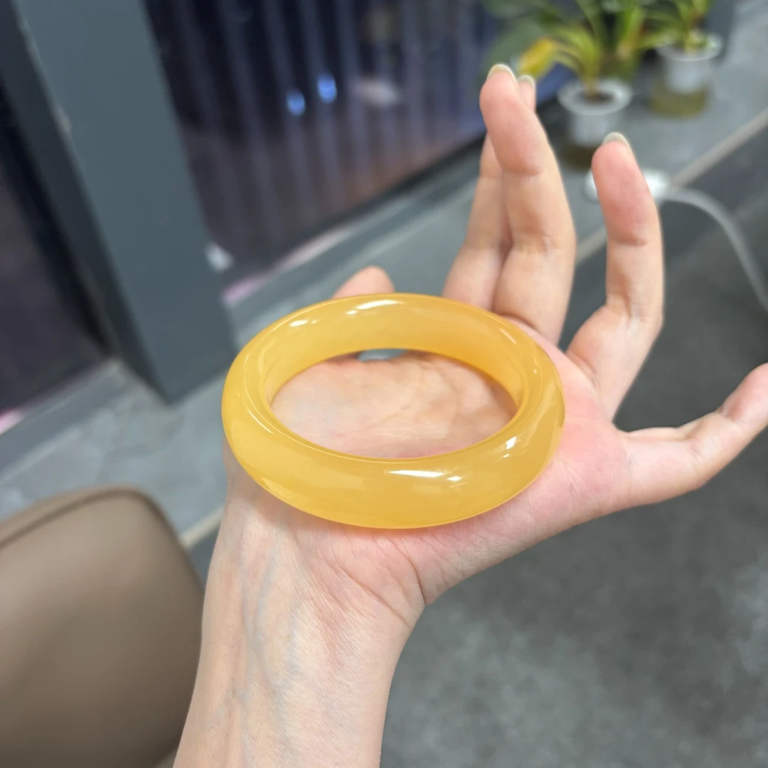 石英质玉 手镯金玉满堂玉镯气质小众百搭款镯子