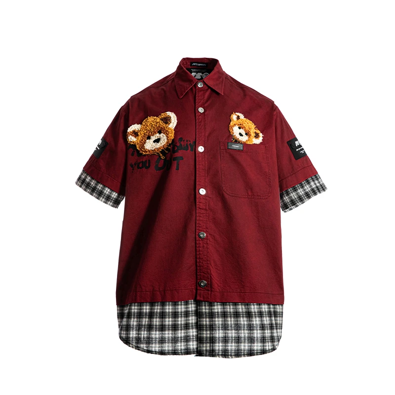 OOXOOJT个性衬衣纯棉短袖衬衫简约休闲时尚男女同款JT092080199