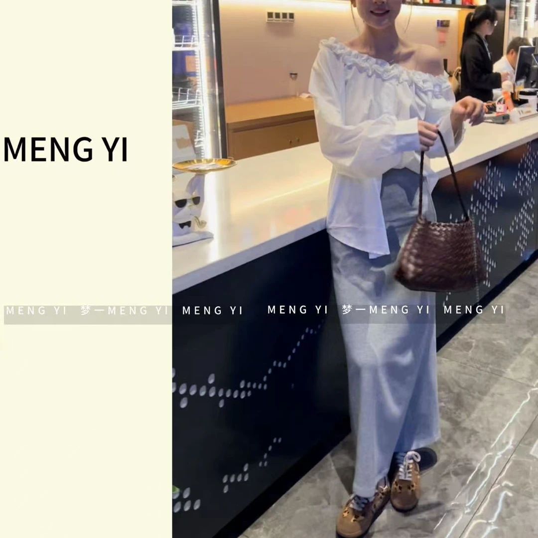 休闲慵懒感直筒半身长裙my-5078