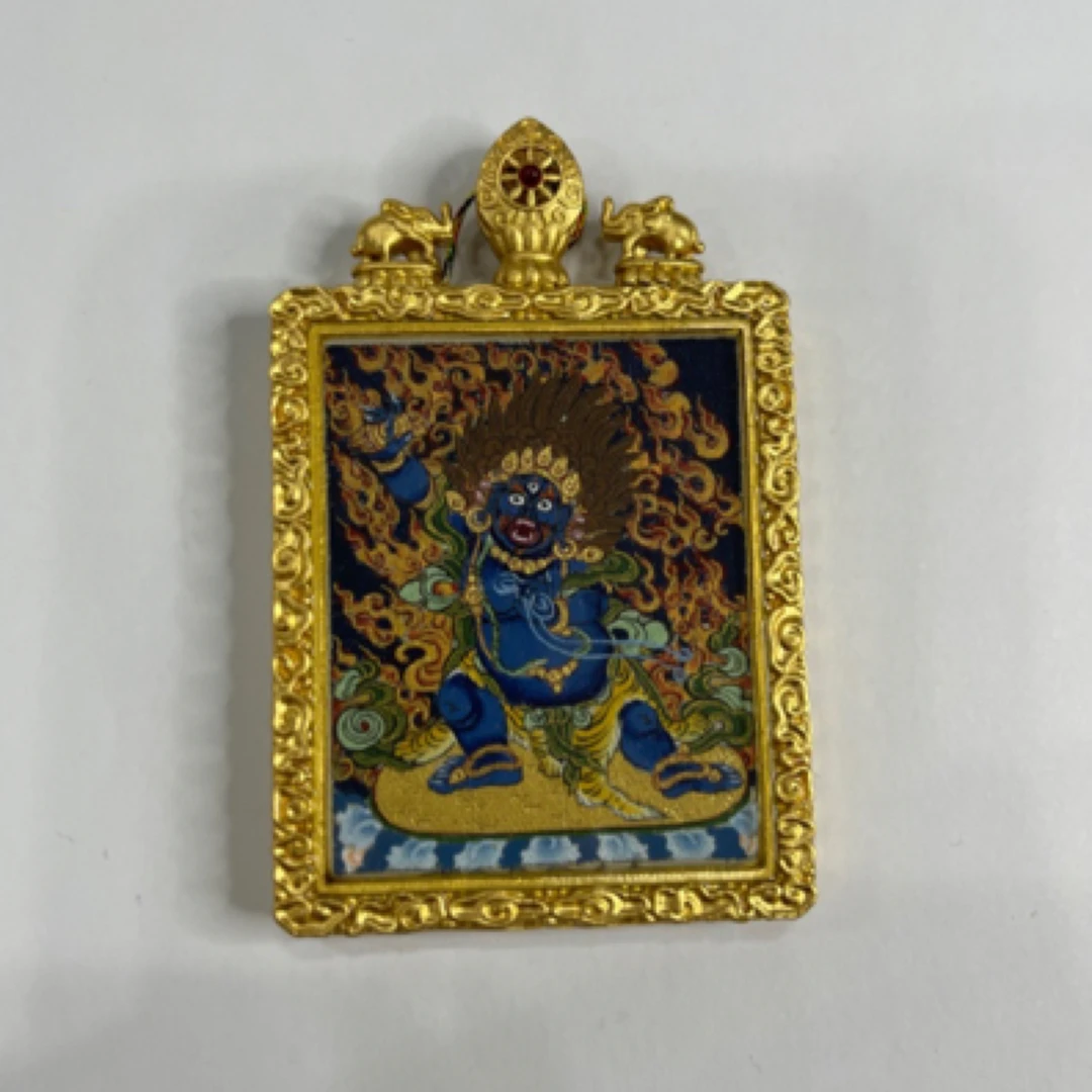 金刚手菩萨，唐卡，藏卡，西藏唐卡，纯手绘唐卡，唐卡吊坠